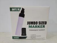 10 Piece Jumbo Sized Permanent Markers