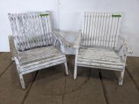 (2) Wooden Patio Chairs