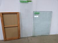 (2) panes of glass, (1) wooden frame