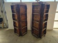 (2) Wooden Display Racks On Turntables