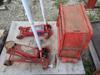 (2) Hydraulic Floor Jacks and West of Metal Ramps