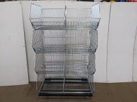 4 Tier Folding Wire Storage Racks On Wheels