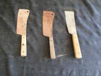 (3) Antique Butcher Knives
