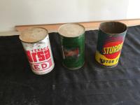 (3) Antique Oil Cans