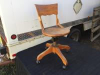 Wooden Chair w/ Wheels