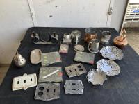 (4) Sifters, (7) Light Switch Plates, (3) Plates & Cooper Tea Pot 