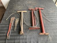 (3) Bicycle Tire Pumps & (2) Wrenches 