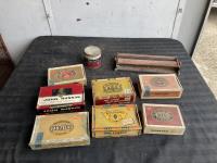 (7) Cigar Boxes, Adjustable Cigarette Maker & Tobacco Tin