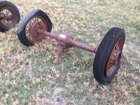 Antique Drive Axle w/ Rubber Wheels 