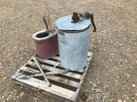 Antique Toilet and Honey Extractor with (2) Bats