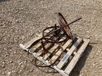 (3) Antique Metal Wheels