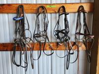 (5) Leather English Bridles (3) Extra Nose Bands