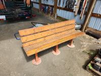6 Ft Wooden Bench with Steel Frame