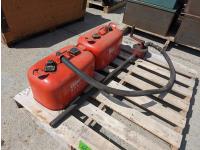 (2) OMC Outboard Motor Gas Tanks, Manual Gas Pump
