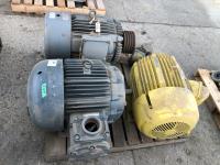 (3) Large Electric Various HP Motors, (1) GE 1 HP Motor