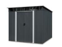 TMG Industrial MS0809P 8 Ft X 9 Ft Galvanized Metal Pent Shed with Skylight