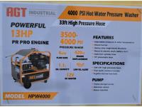 2024 AGT HPW4000 Hot Water Pressure Washer