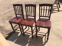 (5) Wooden Bar Chairs