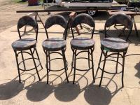 (4) Metal Framed Bar Chairs