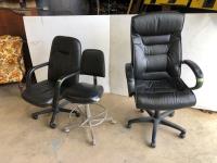 (2) Leather Office Swivel Chairs