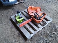 Green Chain Sharpener and Stihl Chainsaw 291C with Case