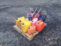 Assortment of Jerry Cans and Other Shop Cans