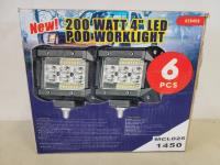 6 Piece 200 W 4 Inch LED Pod Work Lights