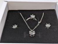 Smartlife Sterling Silver White Sapphire 3 Piece Set