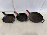 (3) Cast Iron Pans
