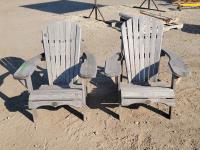 (2) Wooden Lawn Chairs