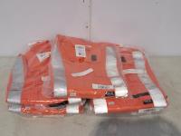 (5) 42T FR Bright Orange Stripped Coveralls