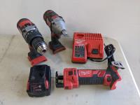 (3) Milwaukee M18 Tools with Battery and Charger