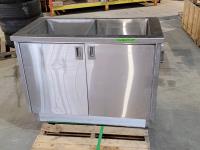 Enclosed Stainless Steel Commercial Double Sink