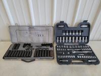 74 Piece 1/4 Inch and 3/8 Inch Drive Socket Set and Mastercraft 1/2 Inch Drive Metric Impact Socket Set