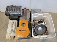 (2) Guitars, Speakers, Sound Boards and Record Player