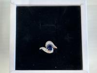 Smartlife 2.0Ct Lab-Created Blue Sapphire Swirl Ring