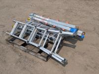 (3) Folding Extension Aluminum Ladders
