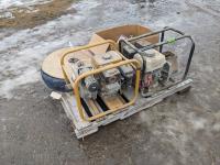 (2) 2 Inch Gas Water Pumps (Inoperable), 3 Inch X 300 Ft Layflat Hose (Unused), Misc Fittings
