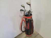 Wilson Golf Club Bag and Qty of Golf Clubs