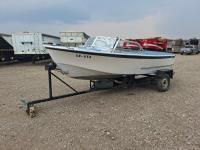 Glasspar 17 Ft Inboard Boat w/ Custombuilt Trailer