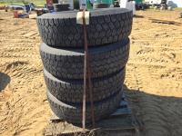 (4) 11R24.5 Tires on Aluminum Rims