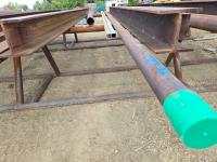 (2) 20 Ft Galvanized Tracks, (1) 2-7/8 X 22 Ft Pipe & (1) 4 Inch X 127 Inch Pipe