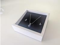 Smartlife Blue Sapphire Solitaire Necklace & Stud Earrings C4