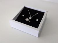 Smartlife Sterling Silver White Sapphire Necklace, Earrings & Ring C4