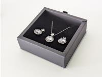 Smartlife Platinum Plated Halo Necklace & Stud Earrings C4