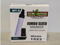 10 Piece Jumbo Sized Permanent Markers