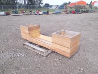 Wooden Bench with Planter Boxes