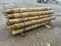 (25) 7-8 Inch X 8Ft Treated Fence Posts