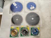 Assortment of Masonry Cutting Blades and Polishing Discs, 4 - 9 Inch 