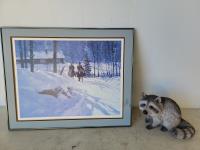 "Heading Out" Richard Freeman Art Print and Raccoon Ornament